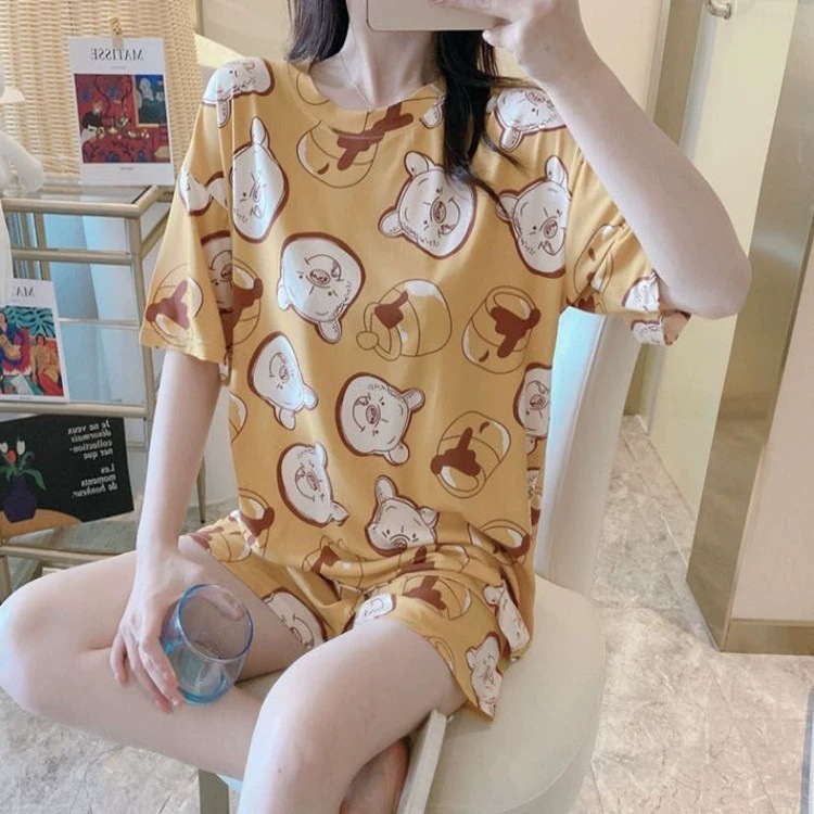 Traje de manga corta - oso amarillo
