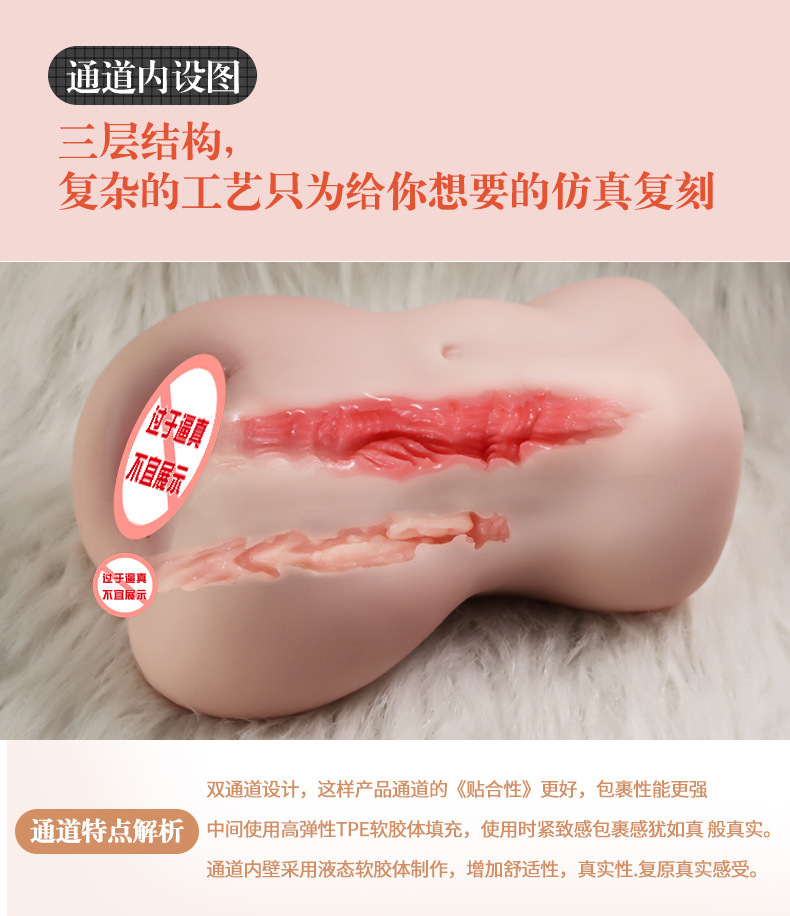 Jiuai Xiaoboli Male Masturbator Half-Body TPE Manual Non-Vibrating Adult Toy — detail image 4