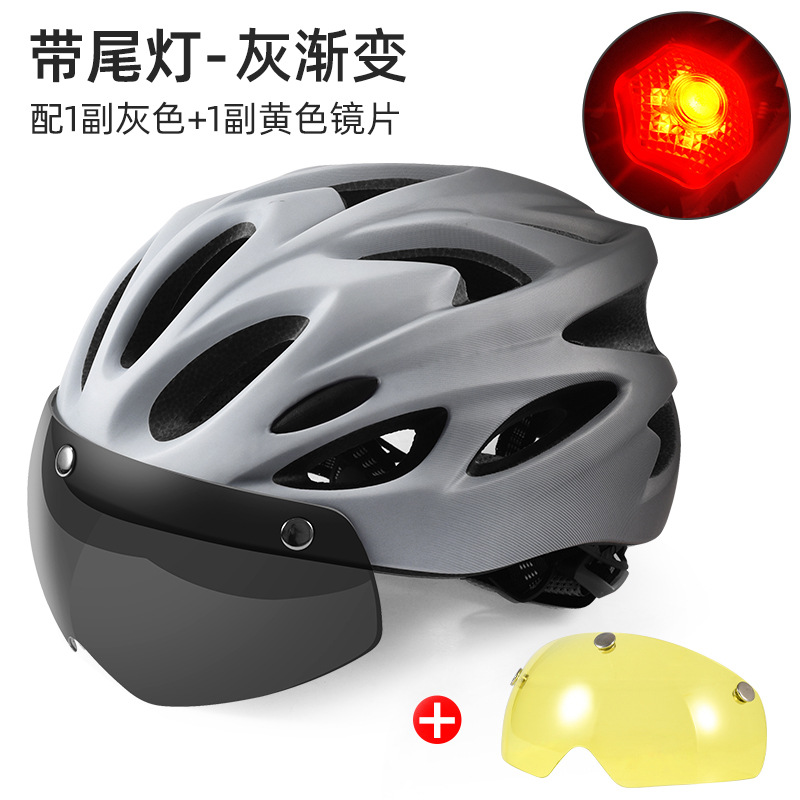 Casco de bicicleta de montaña de verano de los hombres bicicleta de carretera gafas de succión magnética casco de equitación con luz trasera sombrero de seguridad equipo