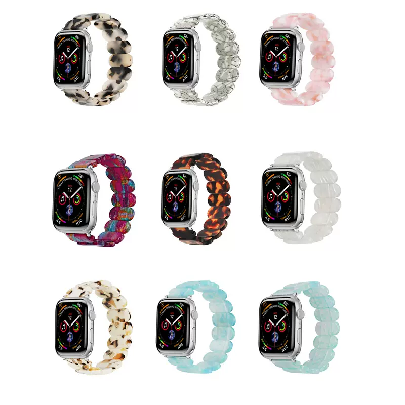 适用于Apple Watch S8树脂表带 7/6/5/4/3/2/SE代通用 弹力设计
