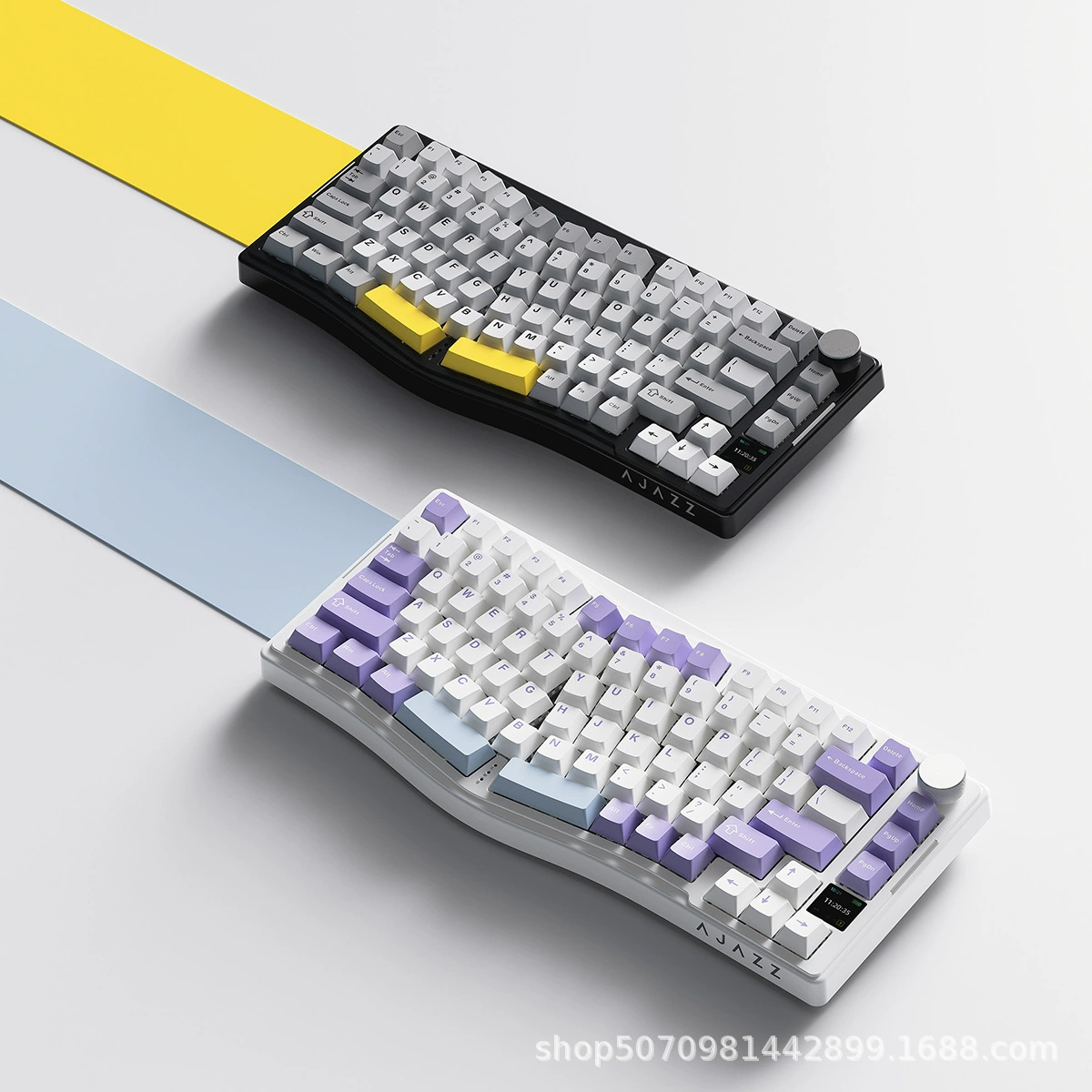 Black Jue AKS075 Беспроводная Bluetooth клавиатура машинная Эргономика 3 модель Уплотнительная конструкция через цветной экран RGB
