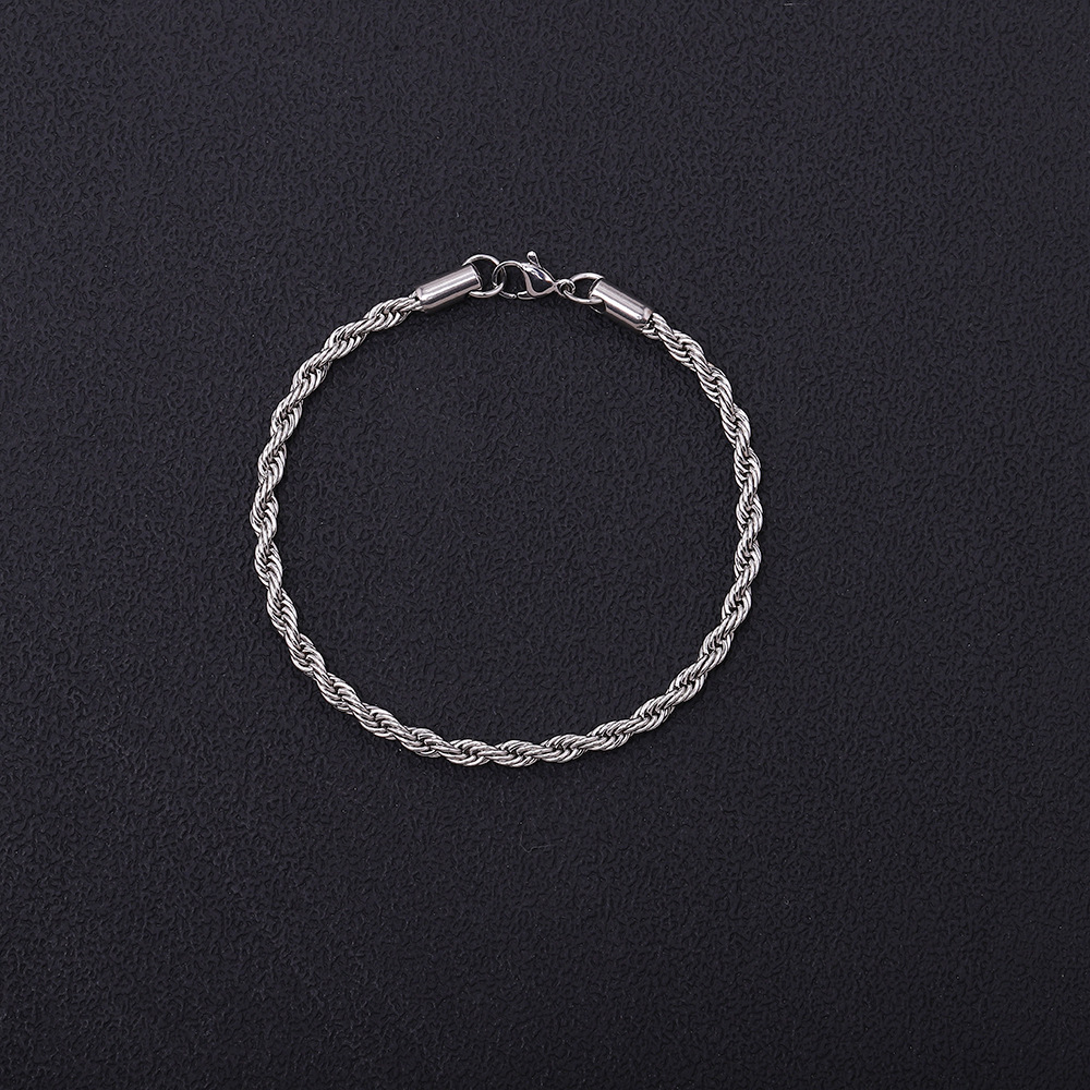 4mm wide and 18cm long [twisted steel color]
