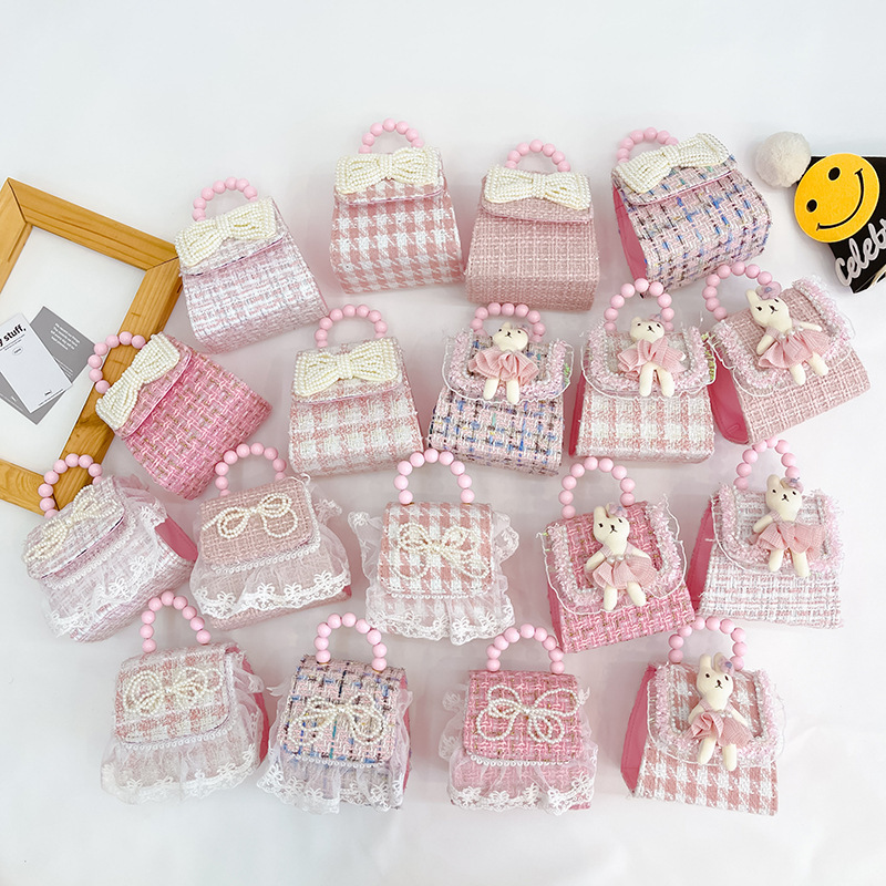 Estilo coreano princesa bolsa de mensajero mini bebé estilo occidental Chanel estilo cadena bolsa pequeña bolsa cuadrada conejito de dibujos animados bolsa de hombro