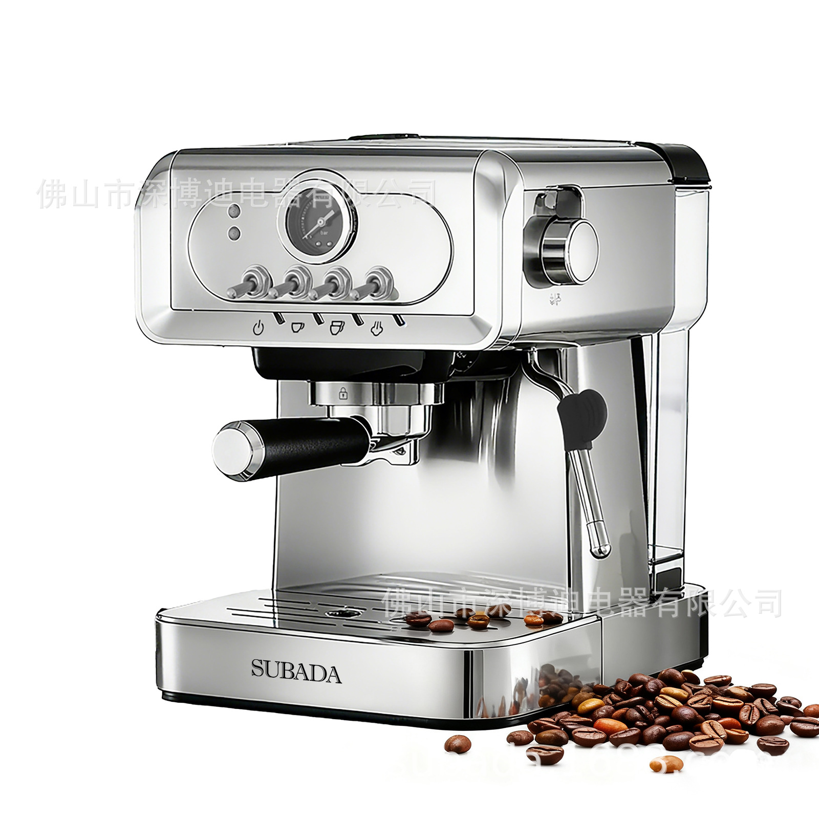 1300W Household Semi-Automatic Espresso Machine High-Pressure Pump Steam Milk Foaming Pressure Coffee Machine