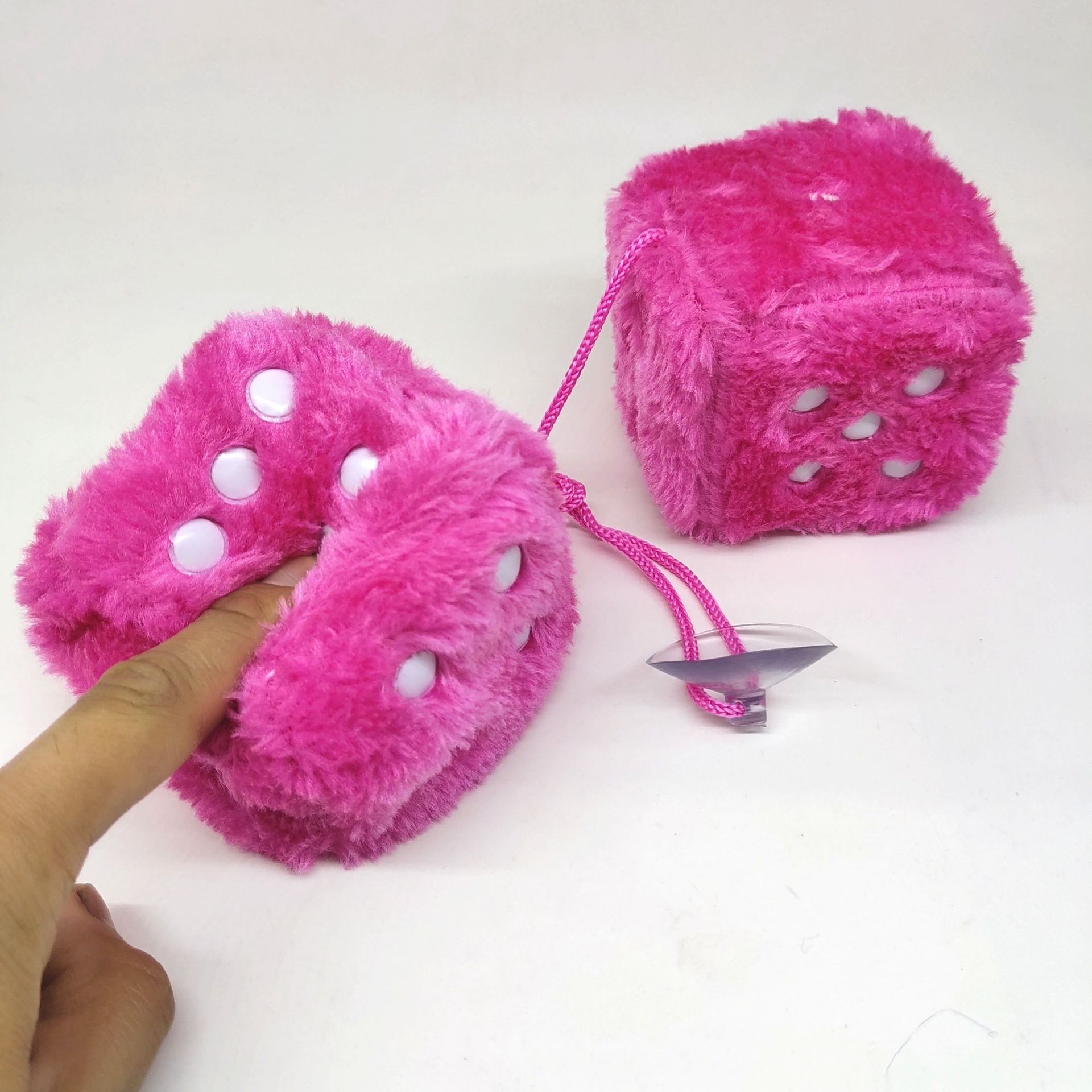 Aliexpress Amazon Wish Cross-Border Trade Plush Dice Car Pendant Dice Ornament Car Hanging Rearview Mirror Dropshipping