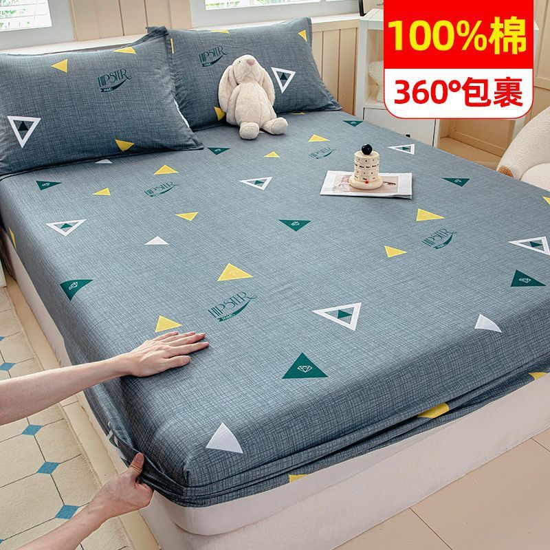100% algodón cama de cama de algodón una sola pieza cubierta de cama casera todo incluido colchón antideslizante cubierta de cama nuevo tipo