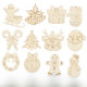 christmas decoration wooden pendant diy hand painted graffiti wood chip laser cut blank board christmas tree decoration
