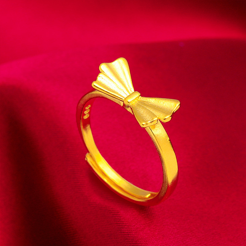 Gold-Shop mit Messing vergoldet Ring Sand Gold Schmuck offenen Bogen Ring Frauen langfristig_voghion.com