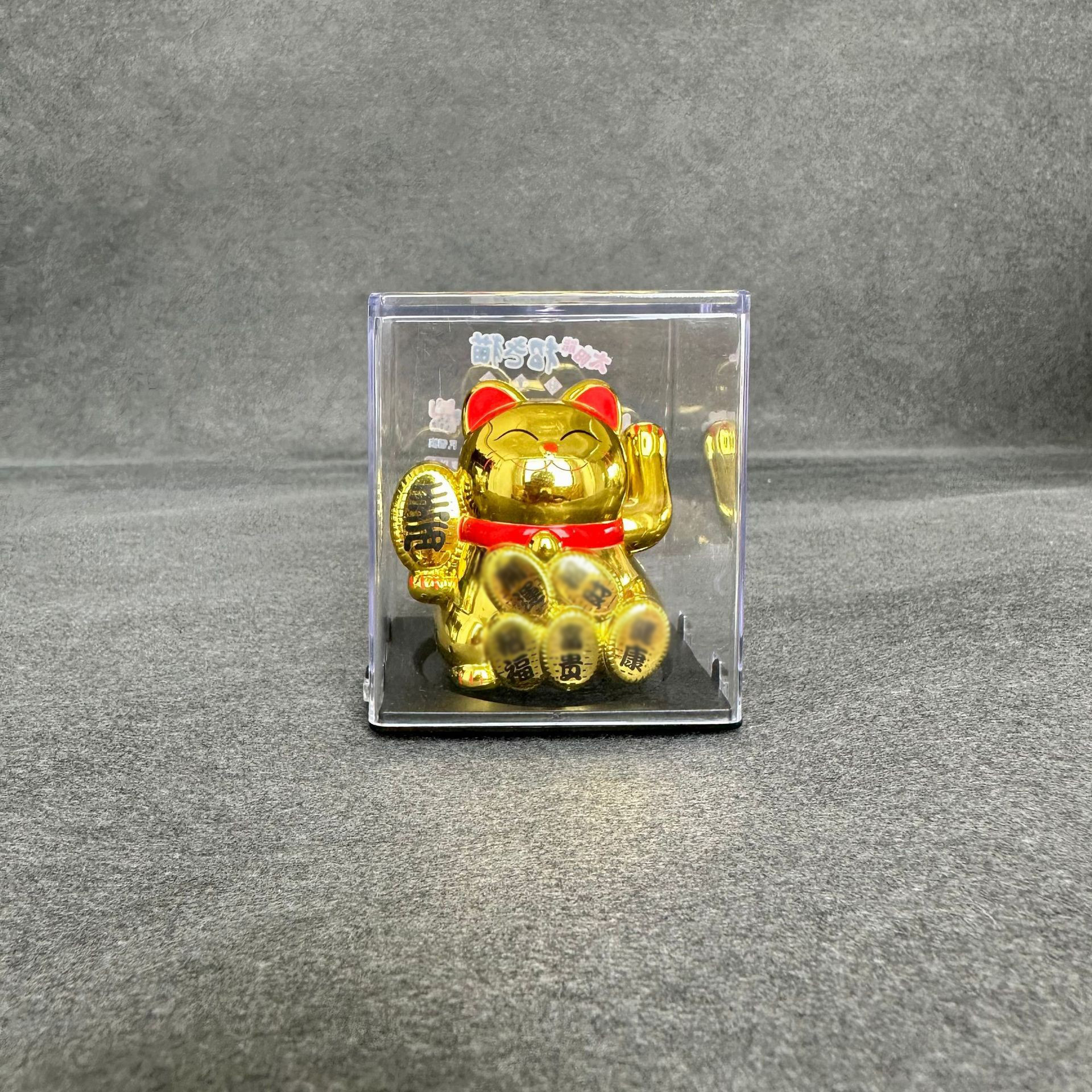 Gato de la suerte solar pequeño gato de la mano de la energía de la luz gato mini gato interior del coche regalo de la oficina decoración de apertura