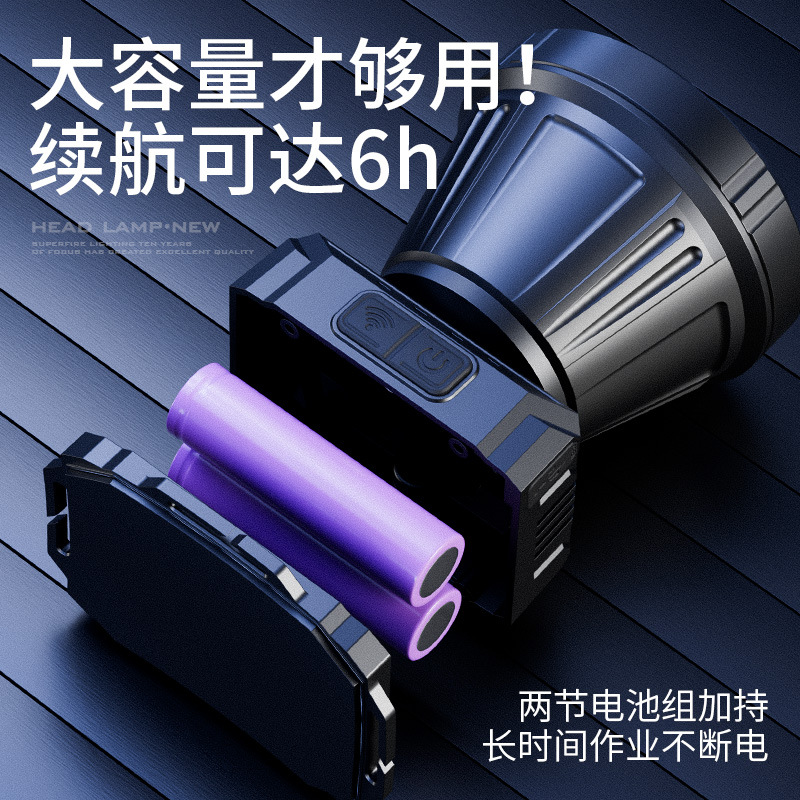 Lámpara de fuego fuerte luz remota inducción montada en la cabeza led recargable al aire libre luz de emergencia personalizada al por mayor