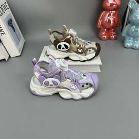 2024夏季韩版超纤皮软底女童EVA软底卡通沙滩鞋中小童女学生凉鞋