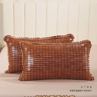Summer Mat Pillowcase Mahjong Bamboo Mat Summer Cool Pillowcase Carbonized Bamboo Mat Jacket Custom Made Single Double Pillow
