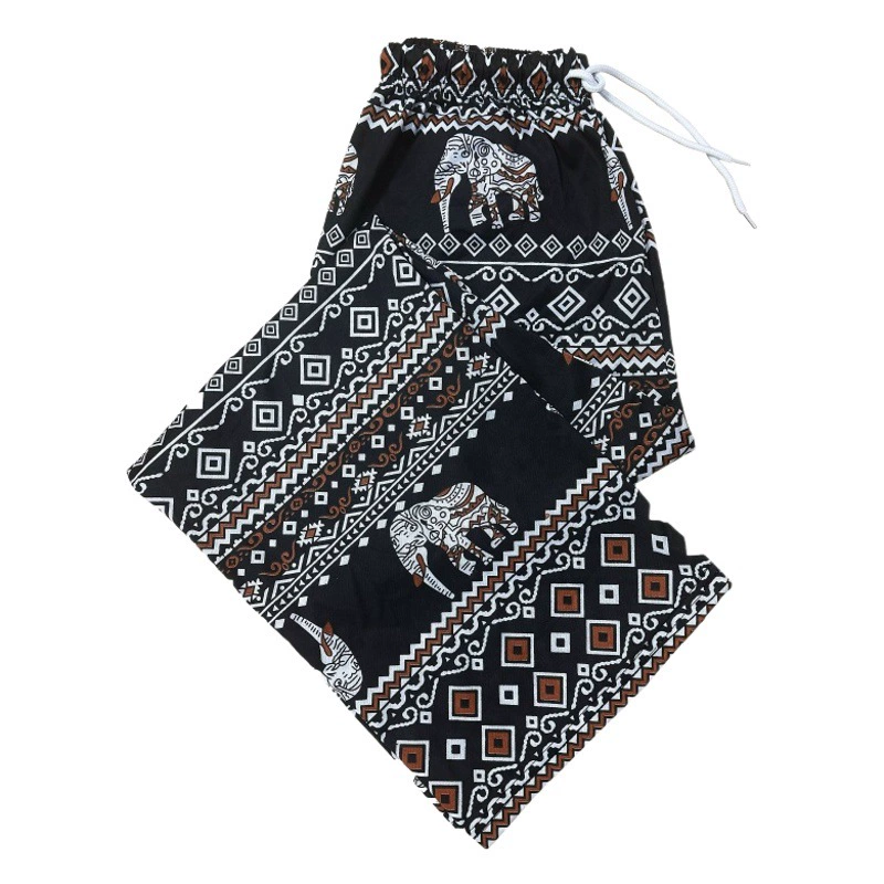 Внешняя торговля специализируется на широких брюках тайского слона, весенне-летних утягивающих свободных повседневных брюках длиной до пола с высокой талией и прямыми штанинами.