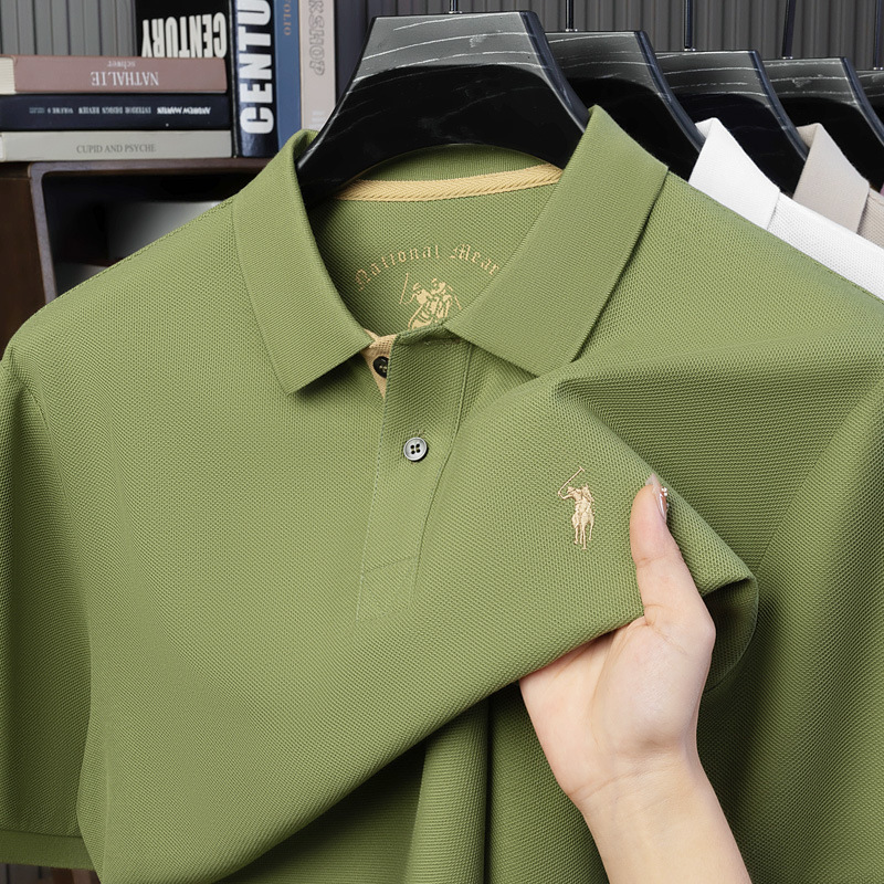 Хлопковая летняя однотонная футболка с коротким рукавом, пони, футболка polo, 100% хлопок, с вышивкой