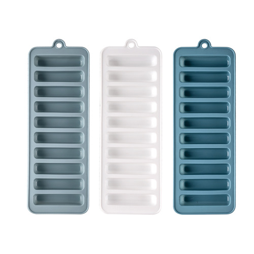 Original factory 10-piece long silicone cake molds for home ice trays, finger cookies, muffin cups, cake cups, baking
