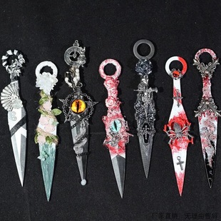 ✅ Vintage Dark Gothic Style Butterfly Wings Ins Style Handmade Kunai Knife Finished Utility Knife Unboxing Display