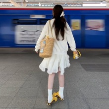 高级感卫衣套装连衣裙子女秋冬季穿搭2025新款小个子气质半身短裙