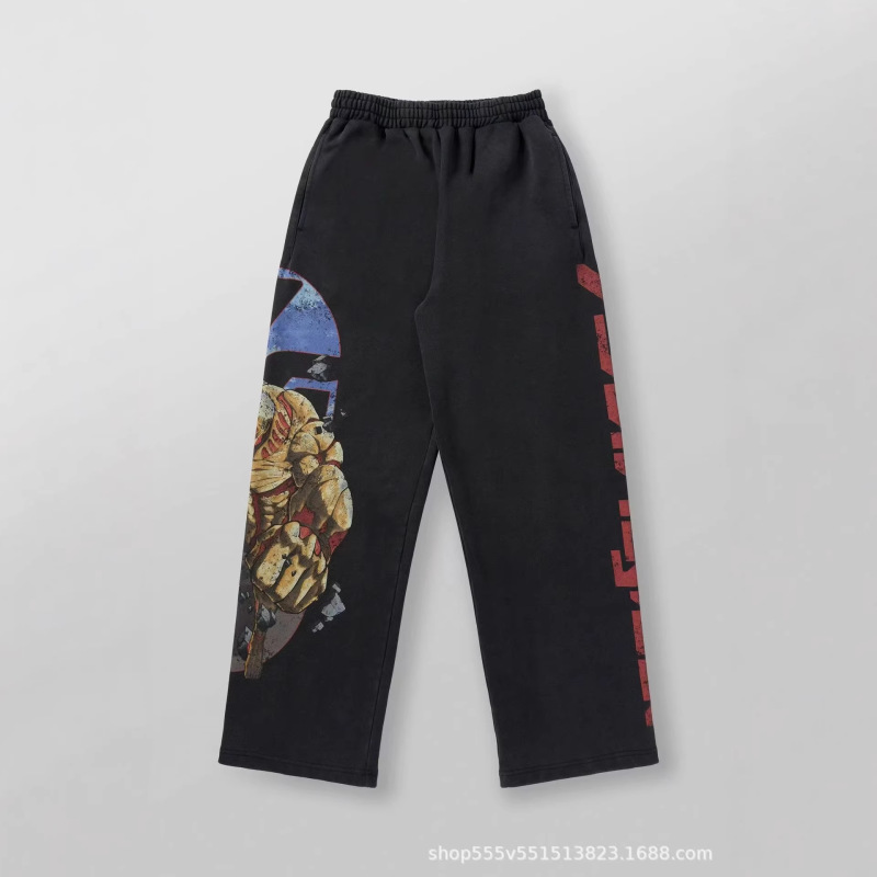 American-Style Youngla Collaboration Anime Attack on Titan Jogger Air Layer 3D Printed Wide-Leg Pants