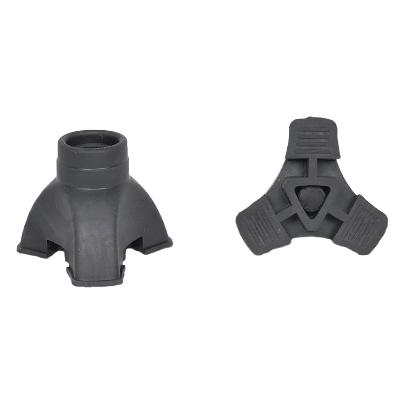 Muleta almohadilla del pie poste de trekking cubierta del pie almohadilla del pie tres patas muleta cabeza de cuatro patas de goma silicona antideslizante resistente al desgaste accesorios de la almohadilla del pie