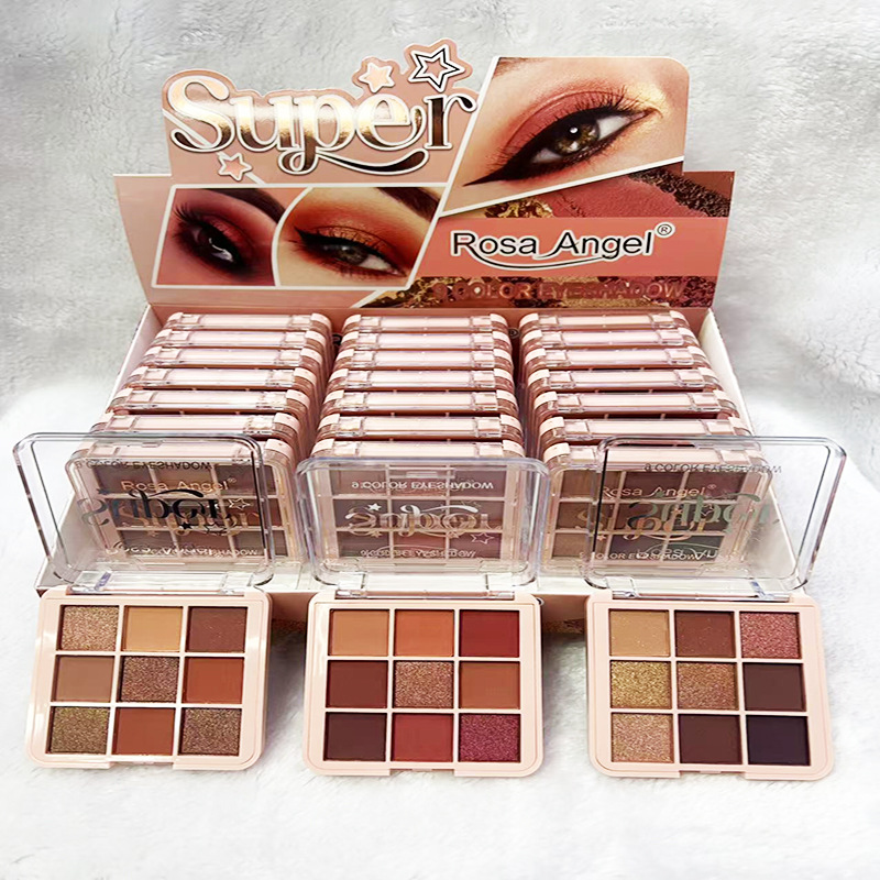 RosaAngel nuevos productos de comercio exterior transfronterizo 9 colores perlas matte bandeja de sombra de ojos Yiwu color maquillaje sombra de ojos al por mayor