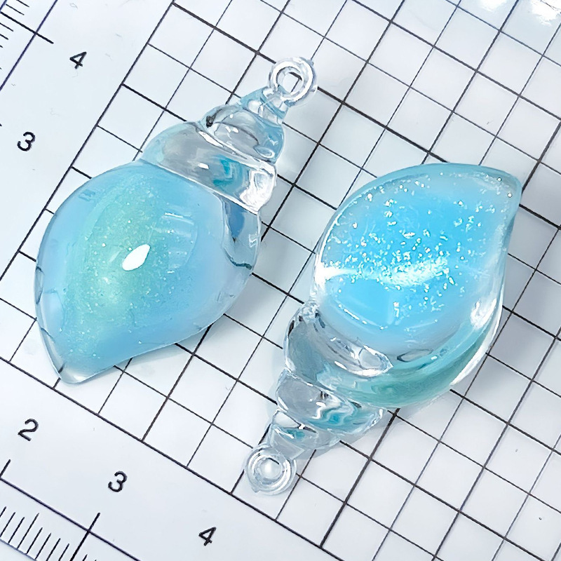 Nuevo color transparente nocturna brillante concha accesorios DIY hechos a mano colgante llavero pendientes collar colgante acrílico