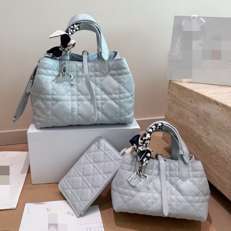 D Brand Native Tote Bag, Small Calfskin Horizontal Version, Versatile Commuter Bag, Classic Quilted Solid Color Women's Bag