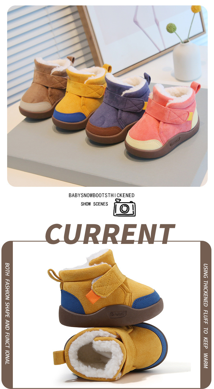 Scarpine invernali per bambini, con suola morbida, antiscivolo, foderate in pile, in cotone, per bambine e ragazzi_voghion.com