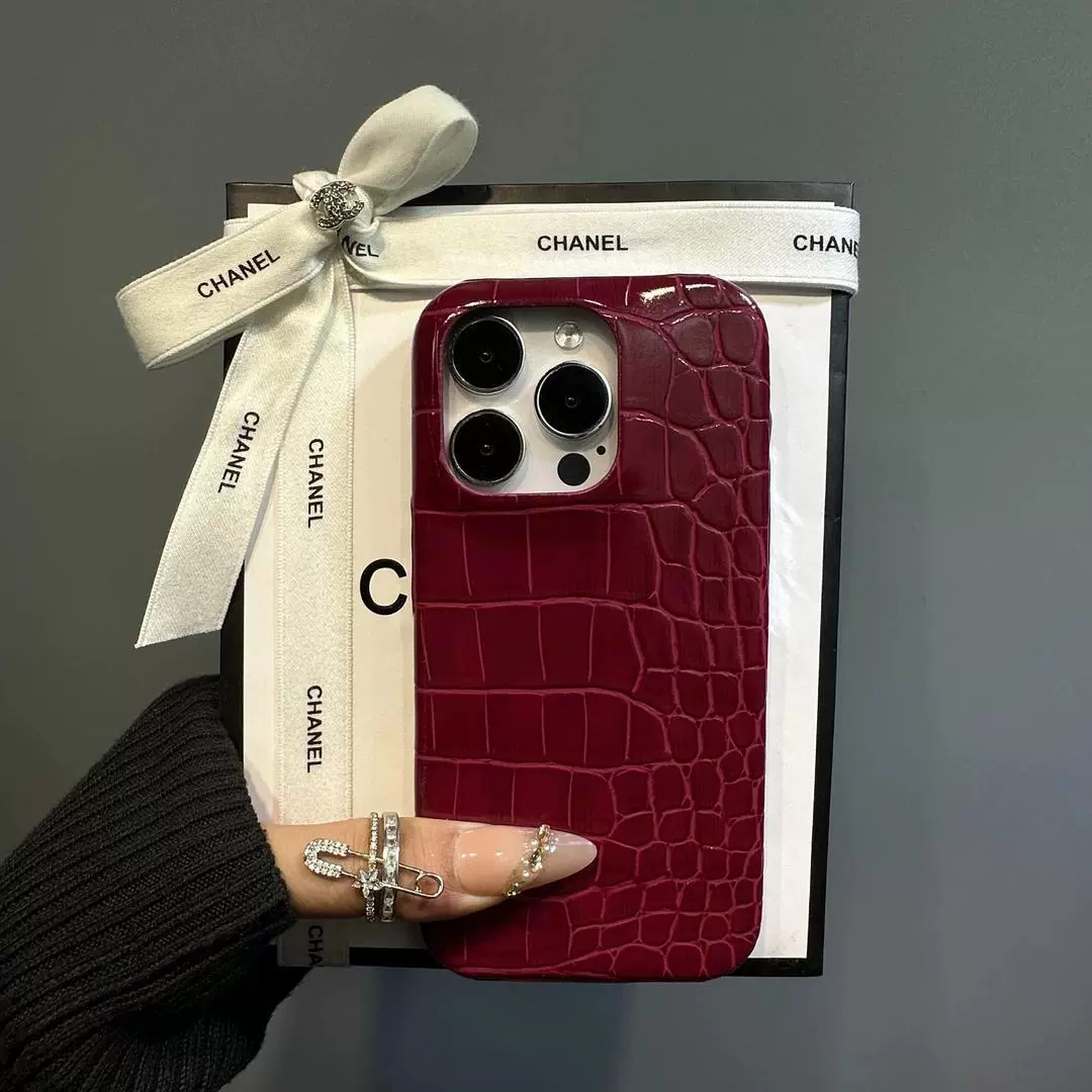 Чехол для телефона яблоко, бордовый, совместим с iPhone 15, коровья/крокодиловая кирпка печать, iphone, 15promax