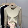 Hollow out atmosphere top bottom sweater for women's spring and autumn oversized knitted sweater