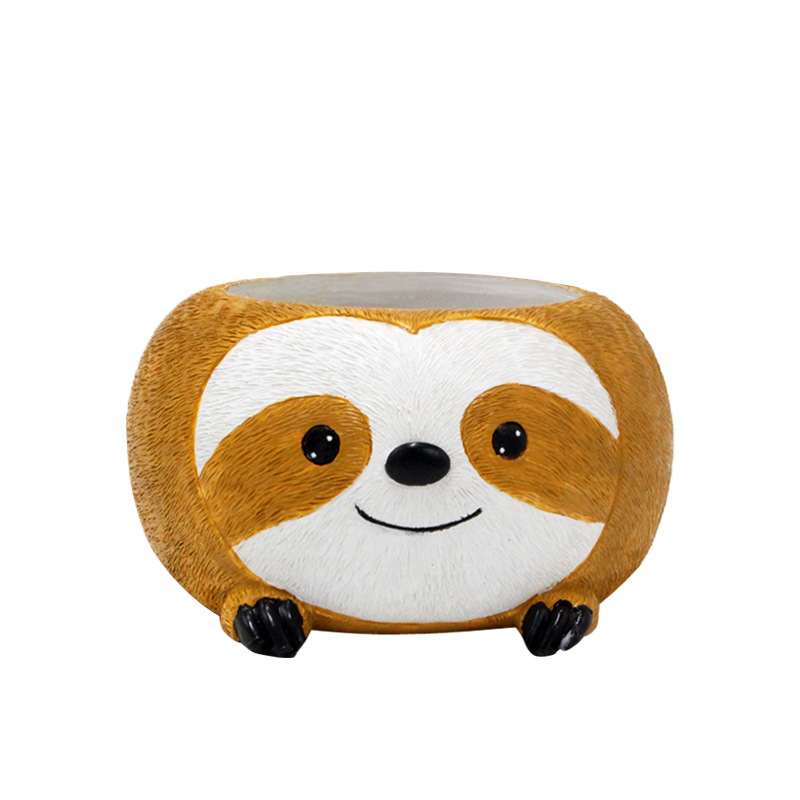 Succulent flower pot suit combination cute small creative art flower pot home decoration small sloth decoration pot cartoon