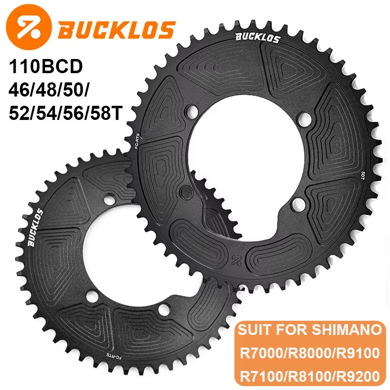 Bucklos Road Bike Bicycle Positive and Negative Tooth Single Chainring Power Meter Closed 4-Bolt Bcd110 Racing Chainring Bucklos Road Bike Bicycle Positive and Negative Tooth Single Chainring Power Meter Closed 4-Bolt Bcd110 Racing Chainring