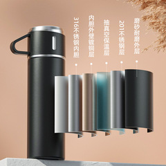 Modern Minimalist 316 Stainless Steel Vacuum Insulated Cup for Men, Business Office Portable Food-Grade Small Tea Lid Water Bottle