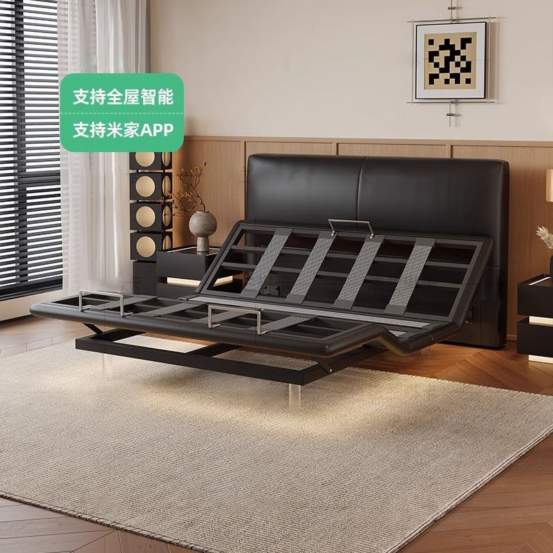 Xiaomiスマート電動ベッド 黄牛革本革ベッド モダンシンプルクリーム風ダブル浮遊ベッド マスターベッドルーム|undefined