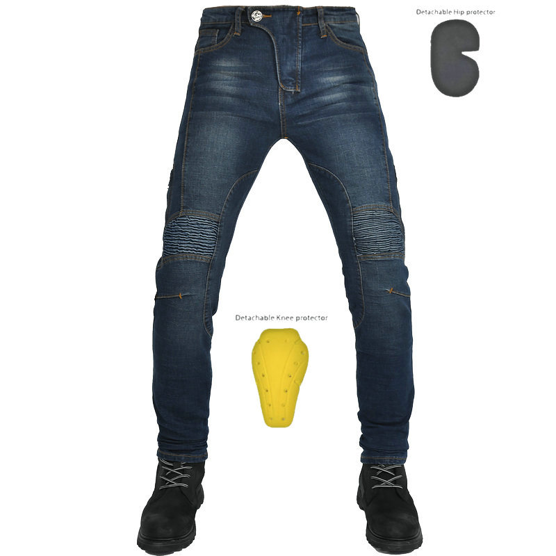 LOONG BIKER motocicleta jeans hombres retro slim fit de cercanías pantalones anti-caída stretch Riding motocicleta Pantalones