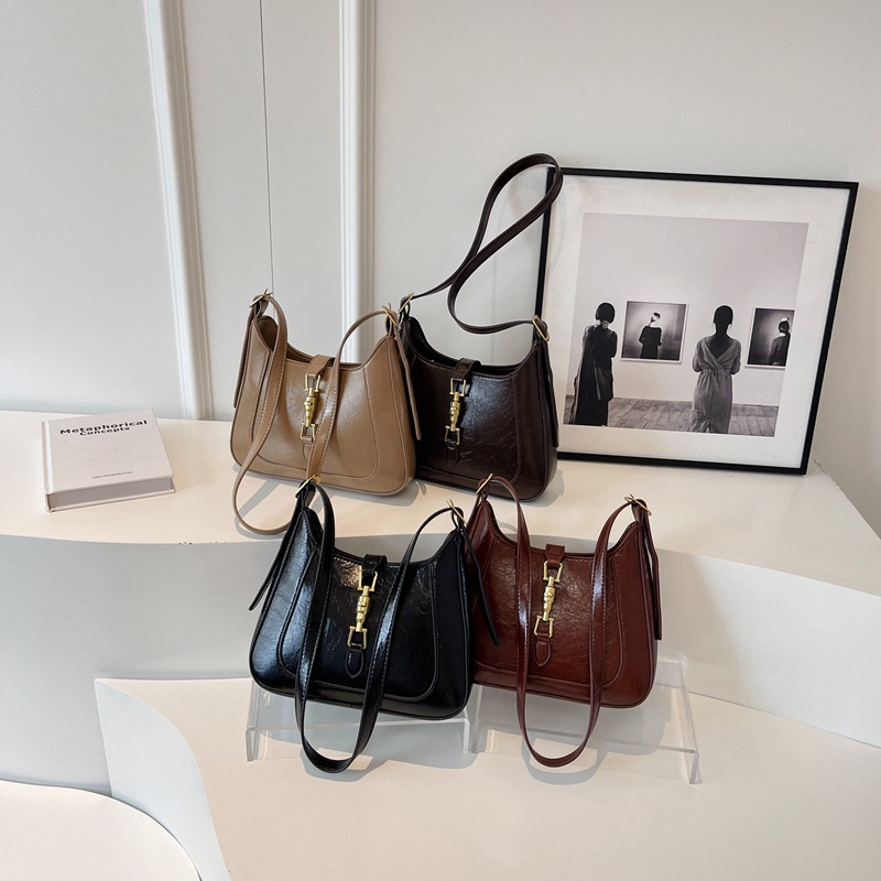 Bolso de moda bolsa axila 2023 otoño moda nuevo color sólido simple hombro bolso de las mujeres bolsa de mensajero portátil