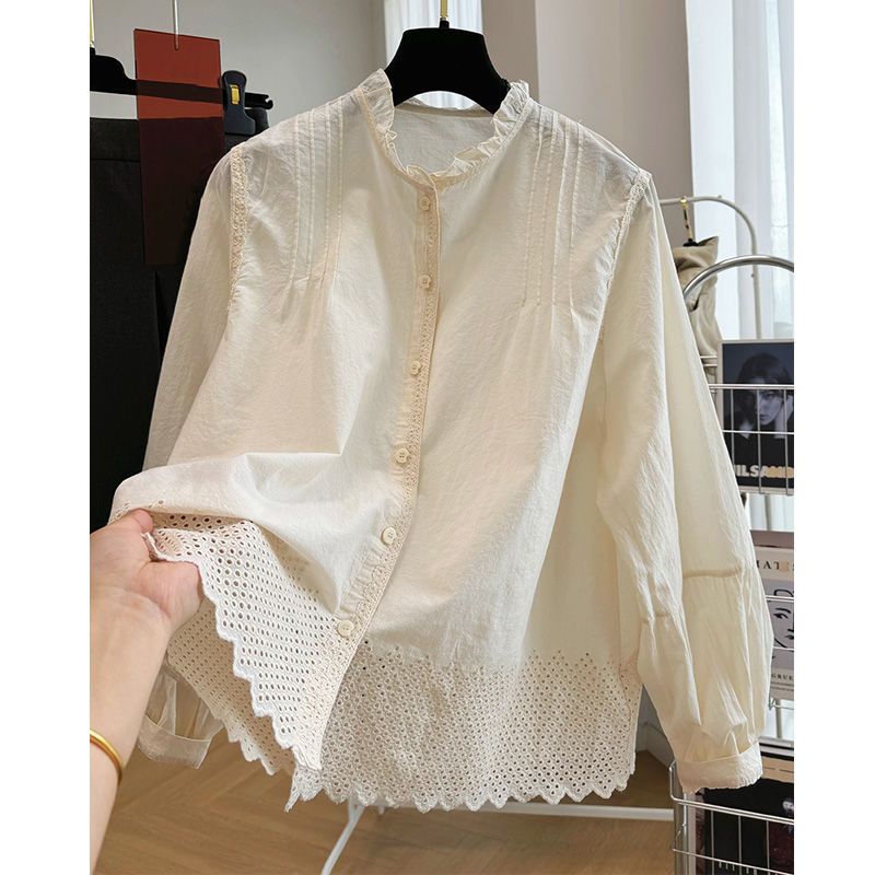 2026 Spring and Autumn New Style Plus Size French Fashion Loose Ruffled Chic Casual Gentle Style Shirt for Women