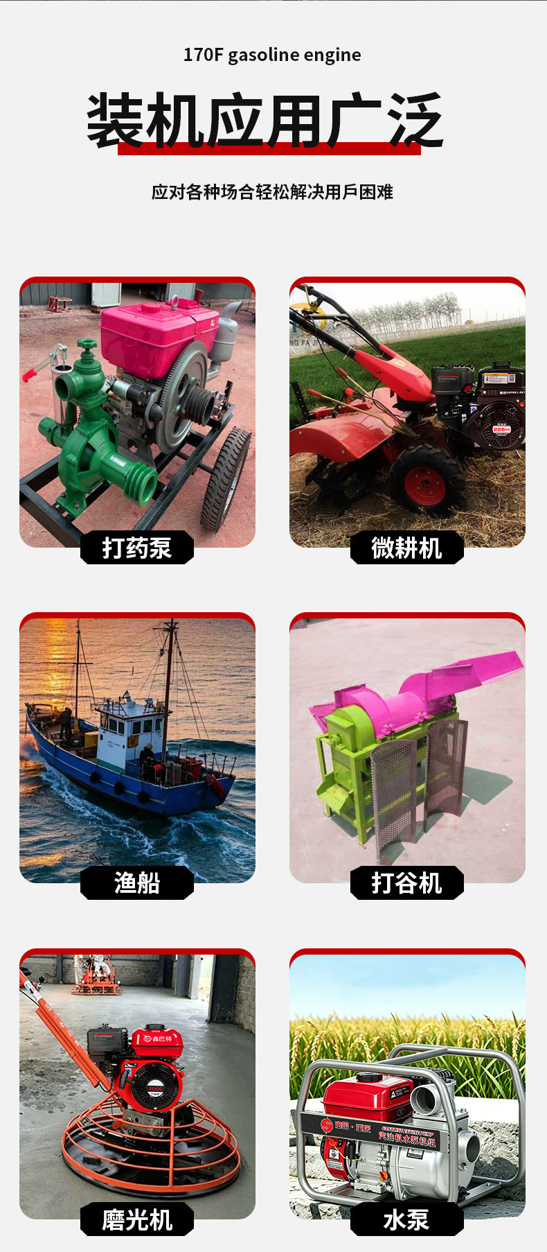 170F/190F/192F gasoline engine single-cylinder four-stroke 420cc agricultural power internal combustion engine manufacturer