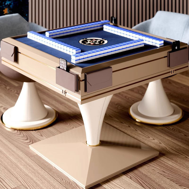 Mesa de mahjong automática de lujo ligero de estilo italiano, sala de ocio y entretenimiento para el hogar, mesa de ajedrez y cartas de villa de alta gama, máquina de mahjong