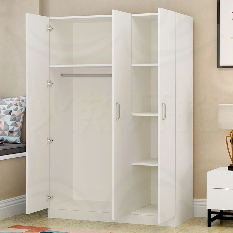 Wardrobe Storage and Organization, Modern and Simple, Made of Solid Wood, Suitable for Rental Apartments, Home Use, Bedroom Closet