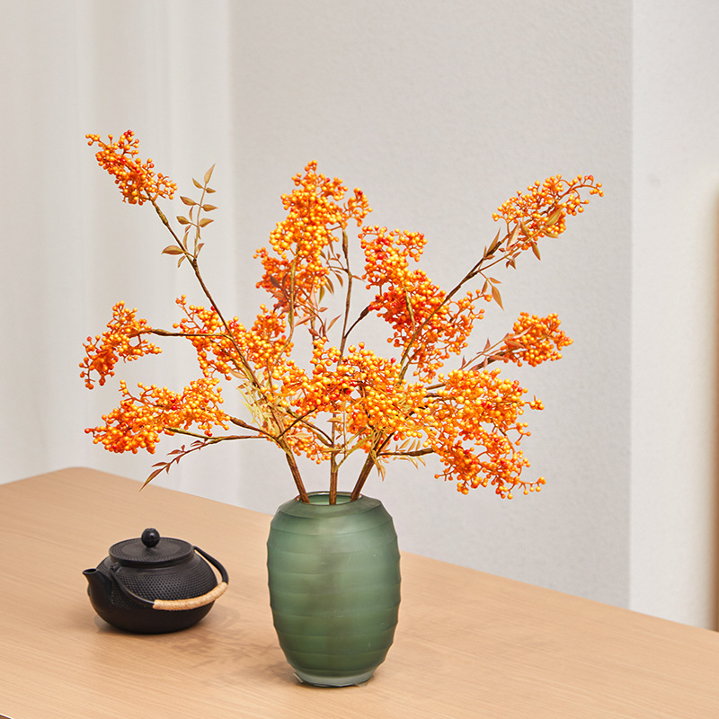 仿真植物南天竹浆果枝红果枝家居软装样板间造景插花绿植装饰花艺