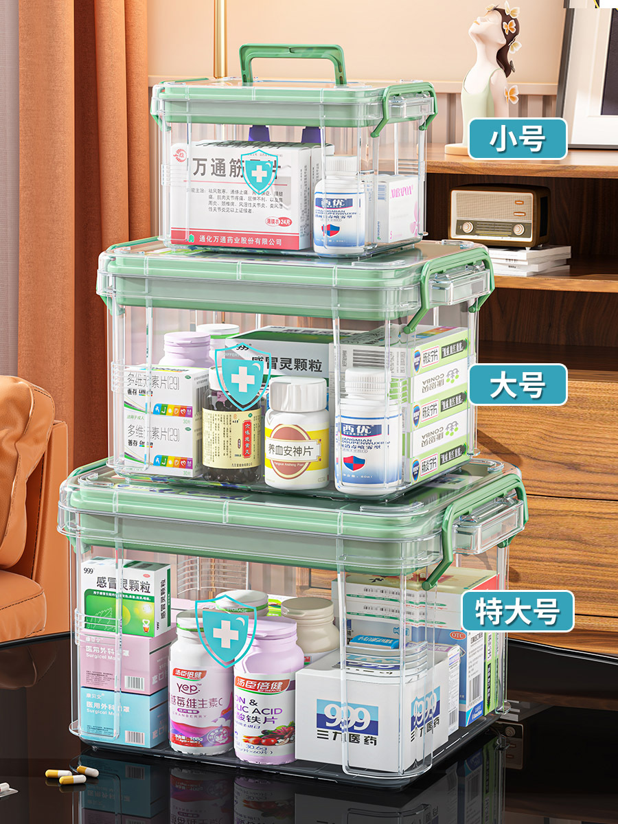 Charming and Clean Multi-layer Small Medicine Box Household Medication Storage Box Medical Box Home Use Large Capacity Storage Box Big Medicine Box