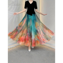 V 47231 Print Mesh Skirt ӡ����ɴ��ȹ�羳����ͨ��