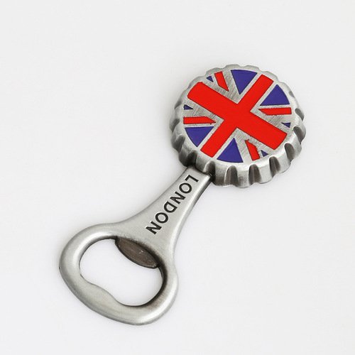 Zinc Alloy Antique Tin Oil-Dripping Bottle Opener & UK London Fridge Magnet—Dual-Use, Cross-Border Supply