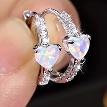 A 15042 Heart Inlaid Diamond Ear Buckle ����΢�����Ůʽ����