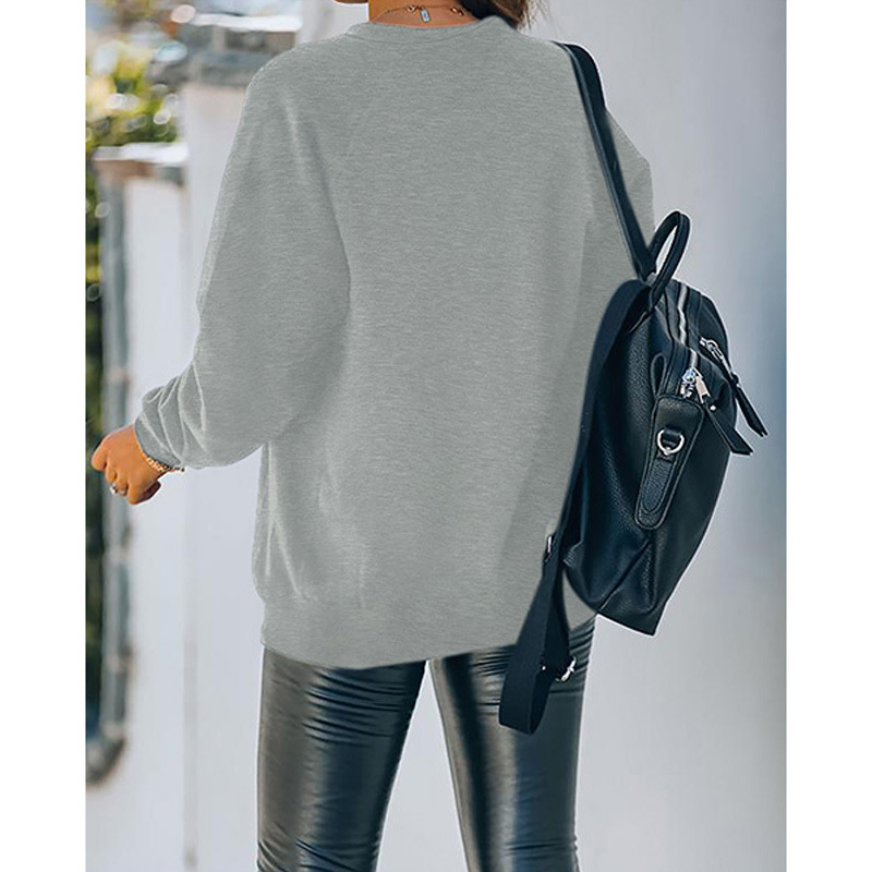 Herbst und Winter Neuer Rundhals Langarmpullover Damen Halloween Bedrucktes Oberteil_voghion.com