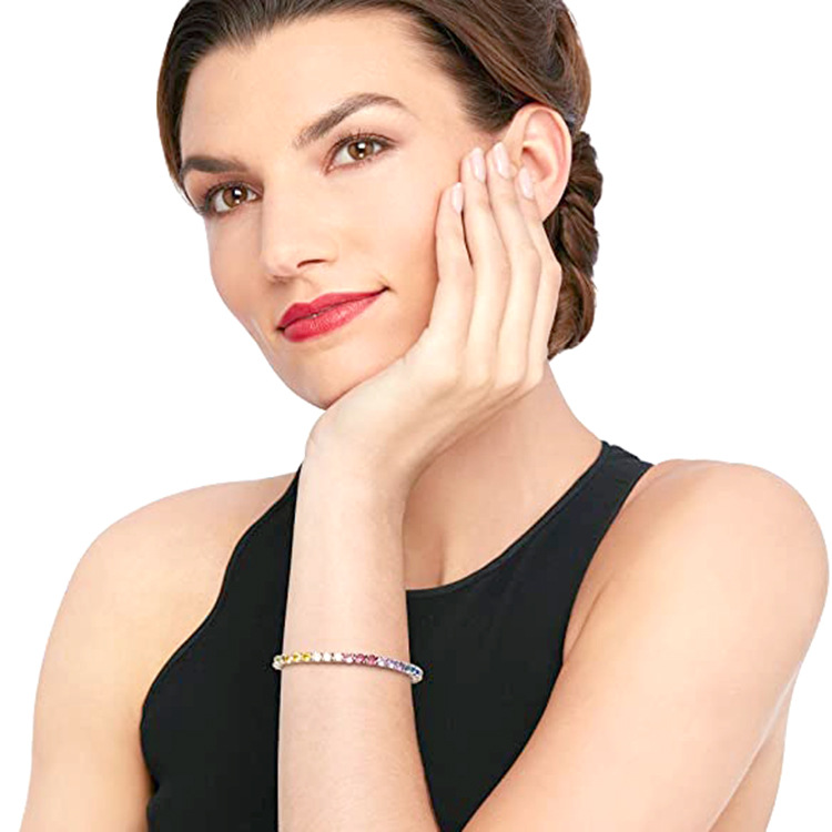 Fashion Geometric Copper Inlay Zircon Bracelets 1 Piece