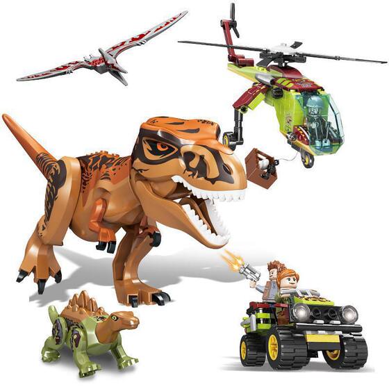 Square Orange FC3720 Compatible Lego Block Dinosaur Quest Team Tyrannosaurus Rex Block Boy Educational Toy Gift