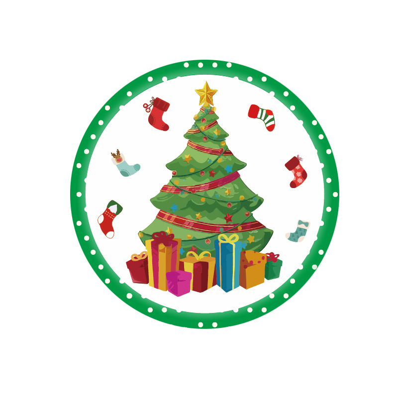 عيد الميلاد شجرة عيد الميلاد ورق حزب، حفلة ملصقات هدايا 24 قطعة display picture 1
