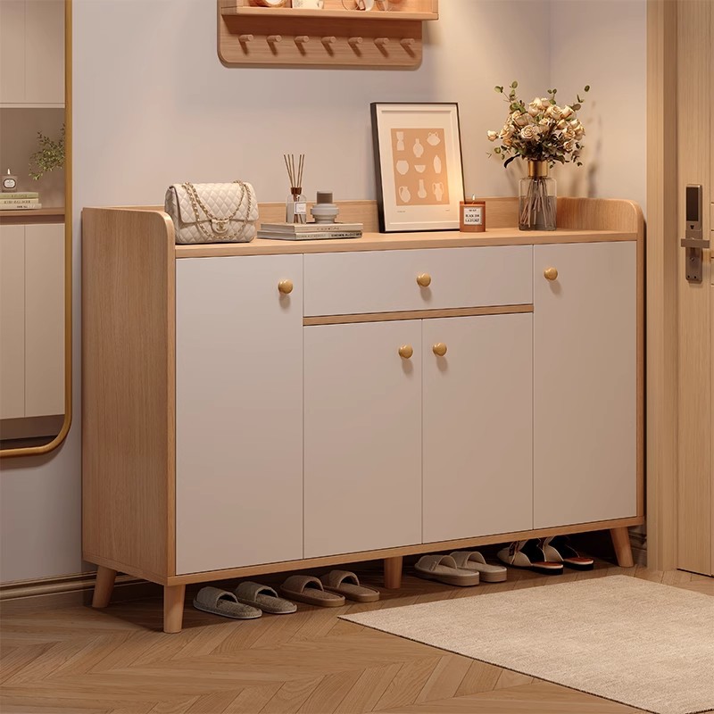 Zapatero de madera maciza entrada a la puerta 2025 nuevo hogar interior armario integrado de almacenamiento pasillo ascensor zapatero