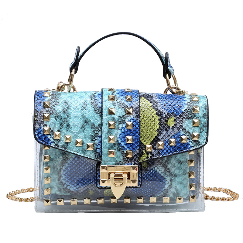 Bolso Pequeño Cuadrado de Graffiti Transparente, Estilo Retro Europeo y Americano - Bolso de Moda INS para Mujer 2022